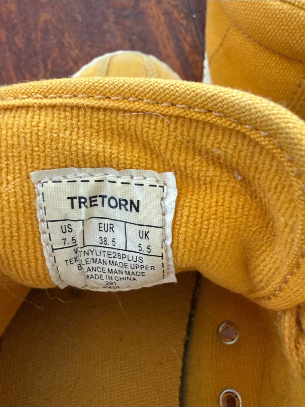 Tretorn Mustard Yellow Canvas Lace-Up womens Sneakers